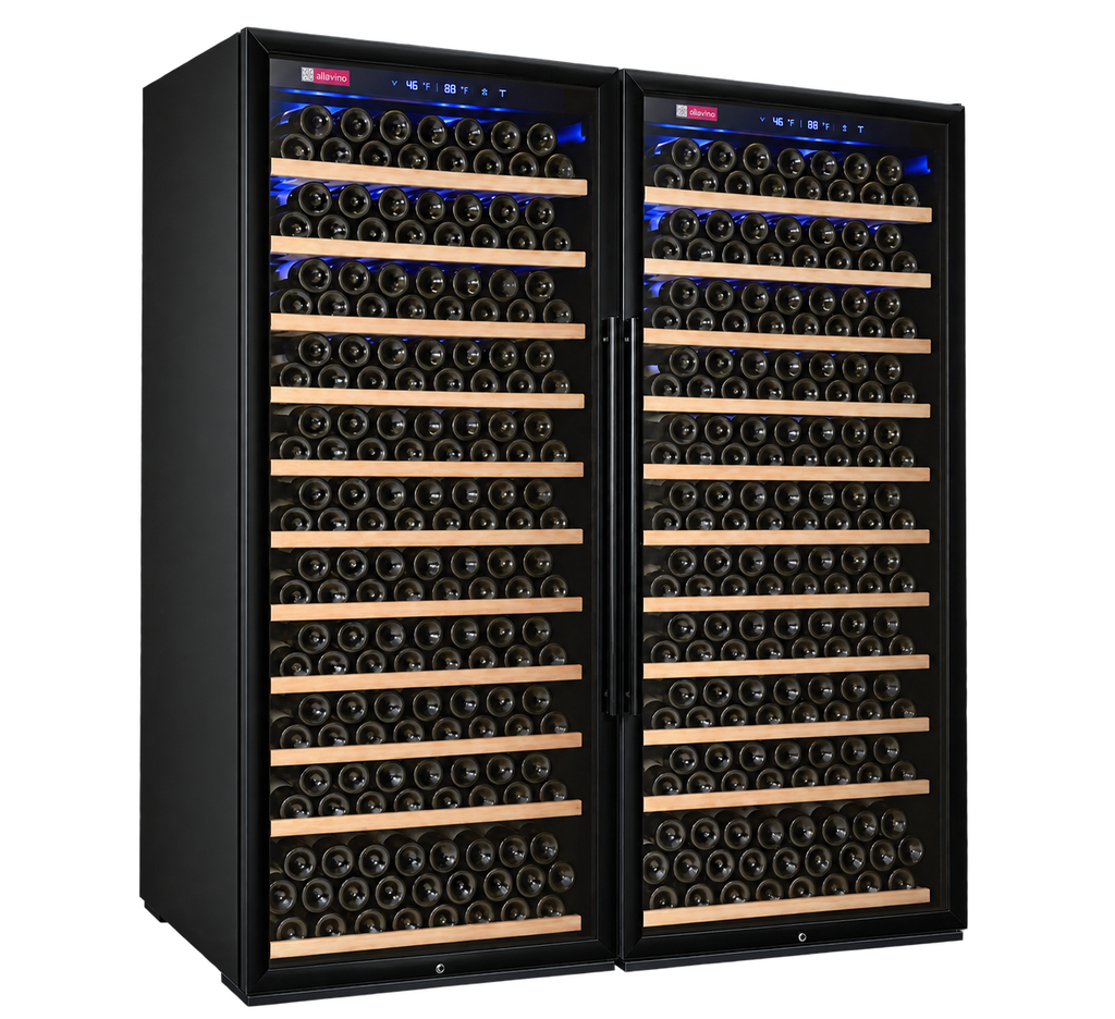 Allavino Vite Series 610 Bottle Dual Zone Side-by-Side Wine Refrigerator, Black
