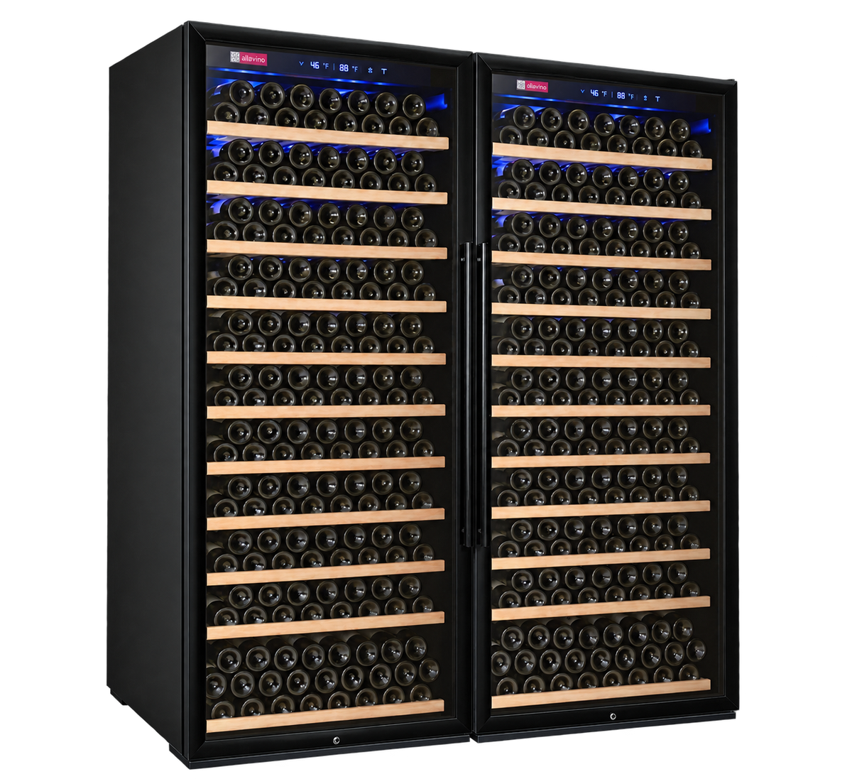 Allavino Vite Series 610 Bottle Dual Zone Side-by-Side Wine Refrigerator, Black