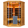 Wizzisaunas Corner Red Cedar Full-Glass Infrared Sauna