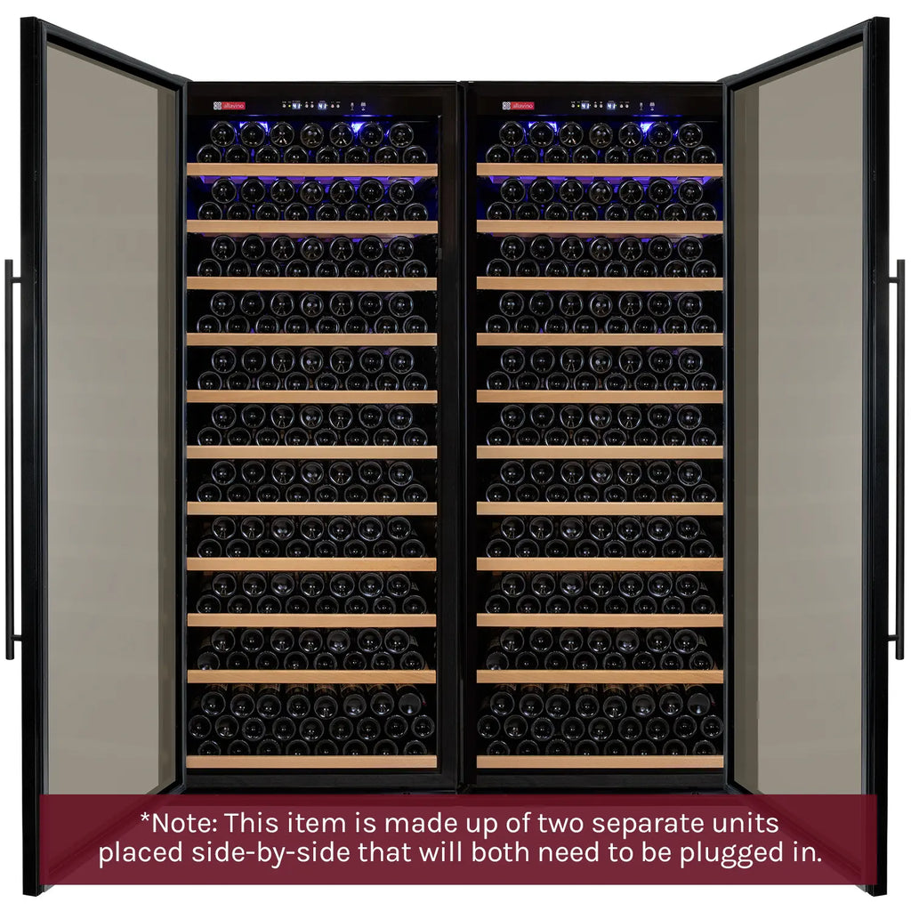 Allavino Vite Series 610 Bottle Dual Zone Side-by-Side Wine Refrigerator, Black