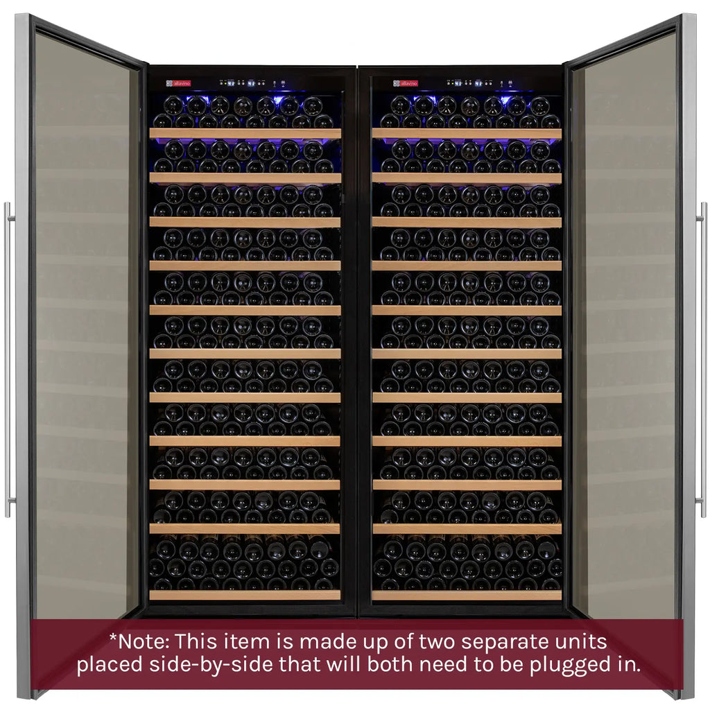 Allavino Vite Series 610 Bottle Dual Zone Side-by-Side Wine Refrigerator, Stainless Steel