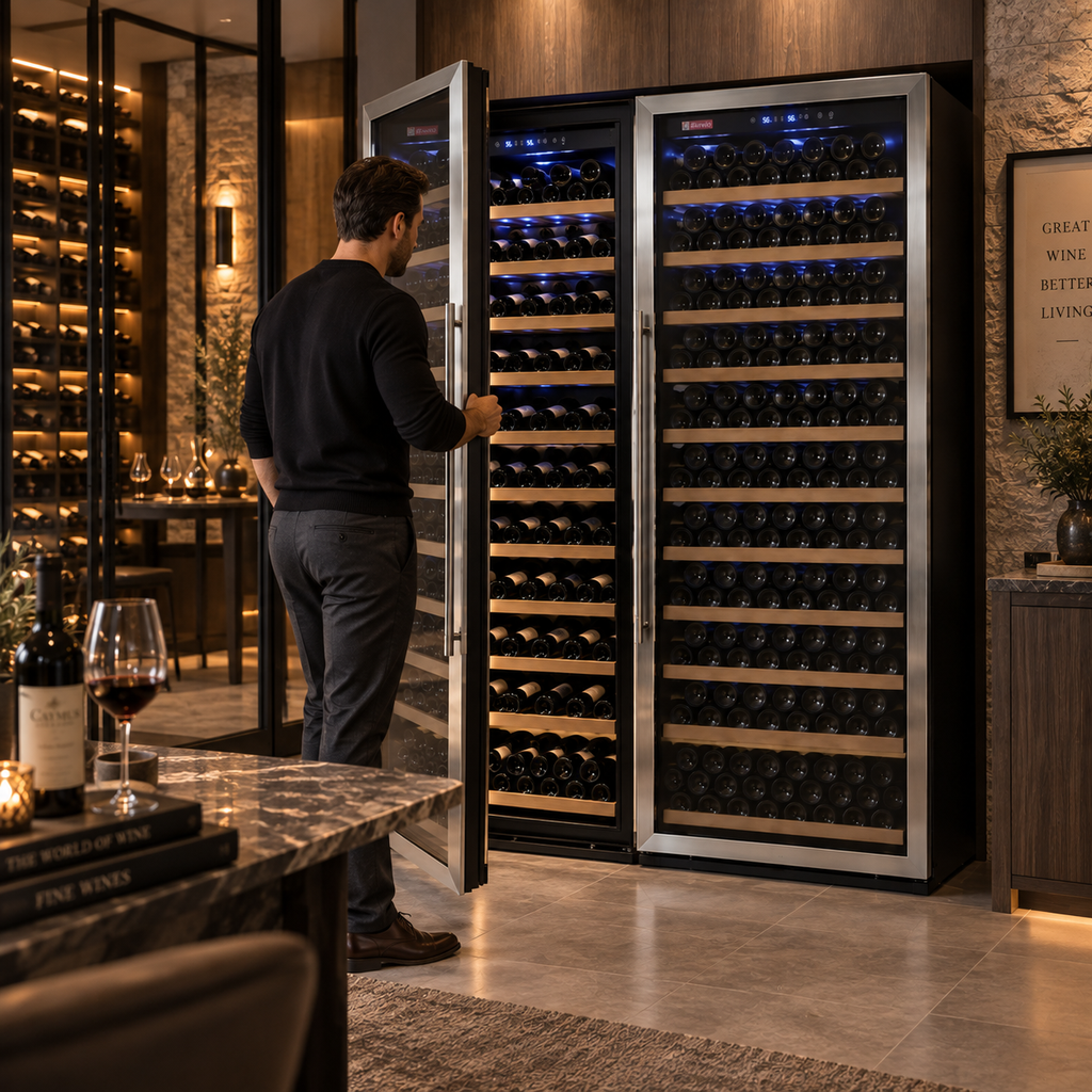 Allavino Vite Series 610 Bottle Dual Zone Side-by-Side Wine Refrigerator, Stainless Steel
