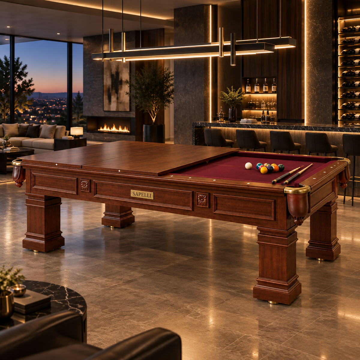 Sapelli History V10 Billiards & Dining Table