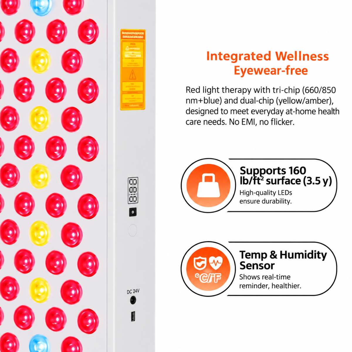 IDEA Therapy Full-Body Red Light Therapy Panel - RLPRO1200-X2