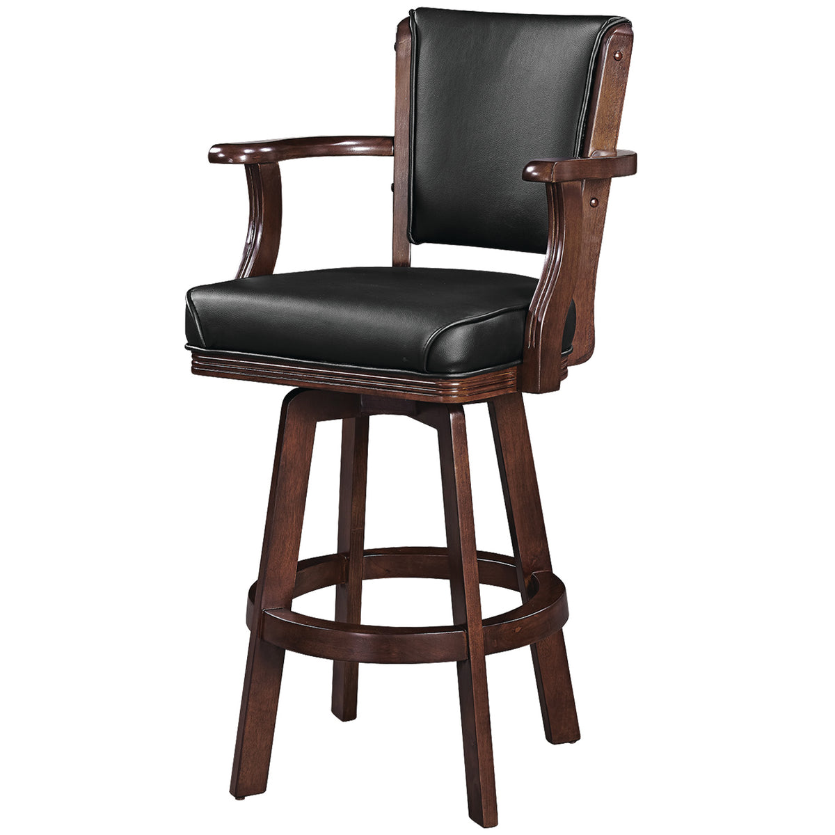 RAM Game Room Solid Wood Swivel Barstool with Arms 30"