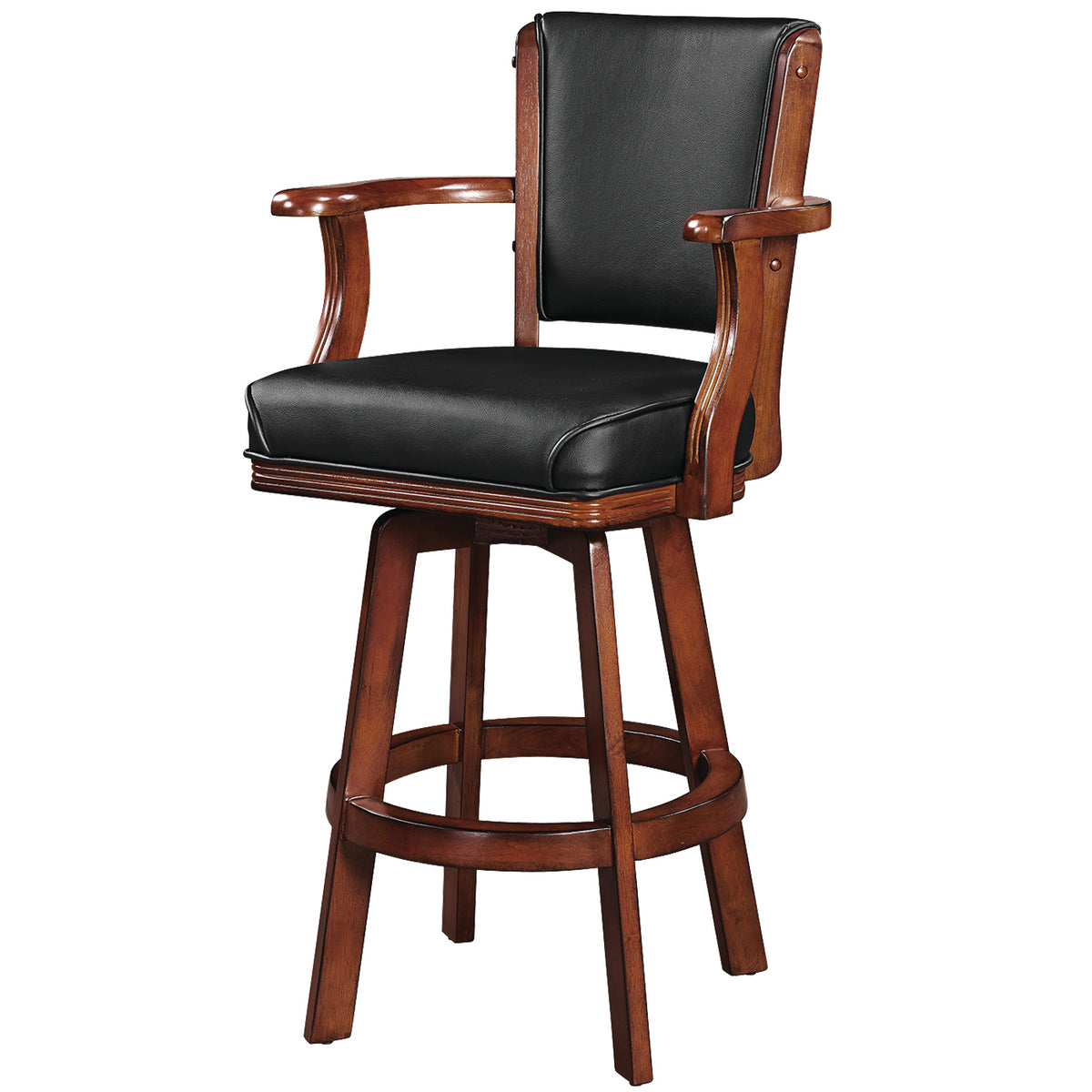 RAM Game Room Solid Wood Swivel Barstool with Arms 30"
