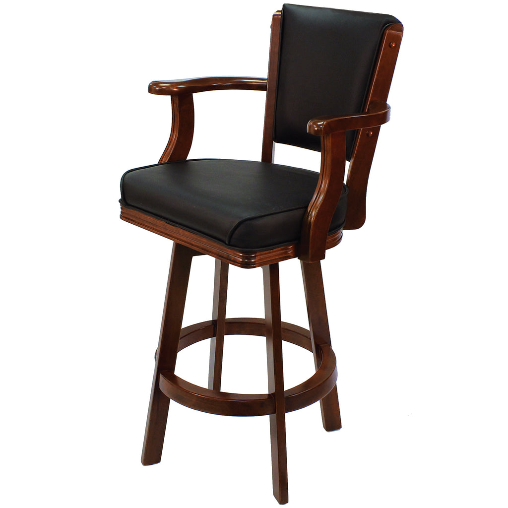 RAM Game Room Solid Wood Swivel Barstool with Arms 30"