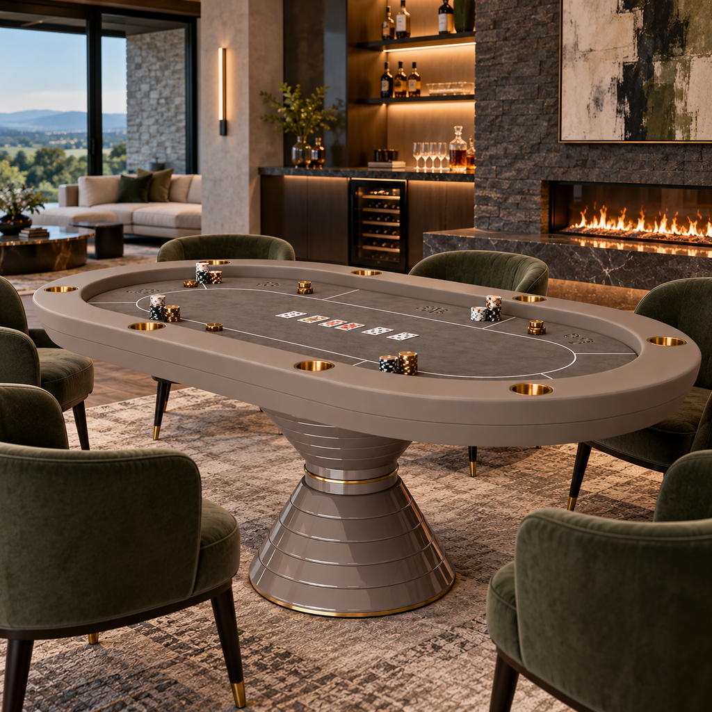 Billiards 147 Convera Ten-Player Poker Table, Gray
