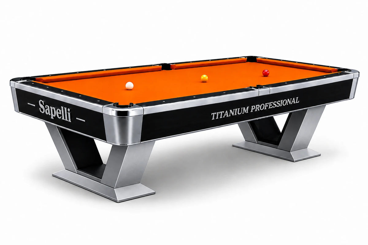 Sapelli Titanium Professional 304 Quality Billiard Table Side View