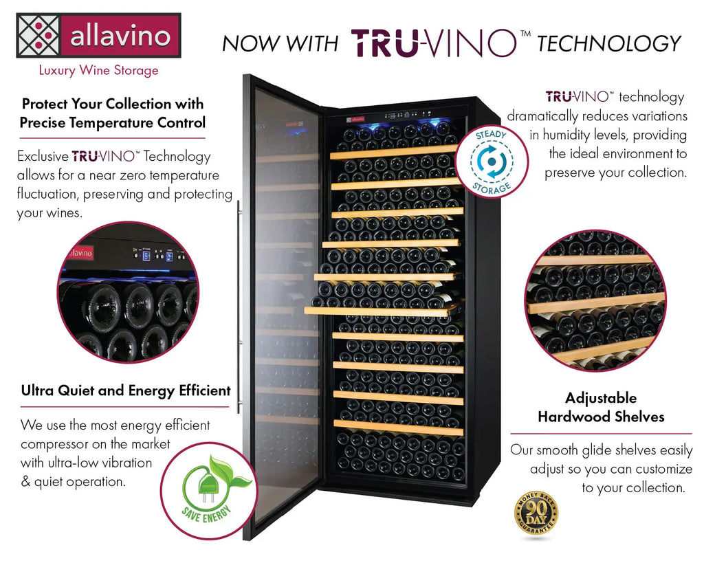 Allavino Vite Series 610 Bottle Dual Zone Side-by-Side Wine Refrigerator, Stainless Steel