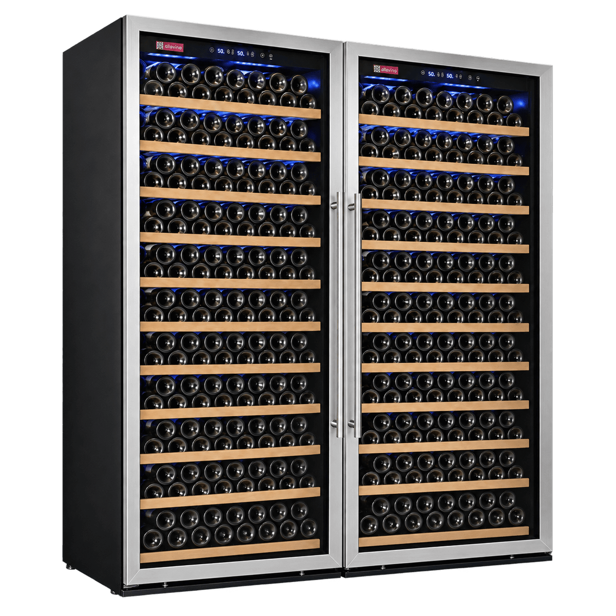 Allavino Vite Series 610 Bottle Dual Zone Side-by-Side Wine Refrigerator, Stainless Steel