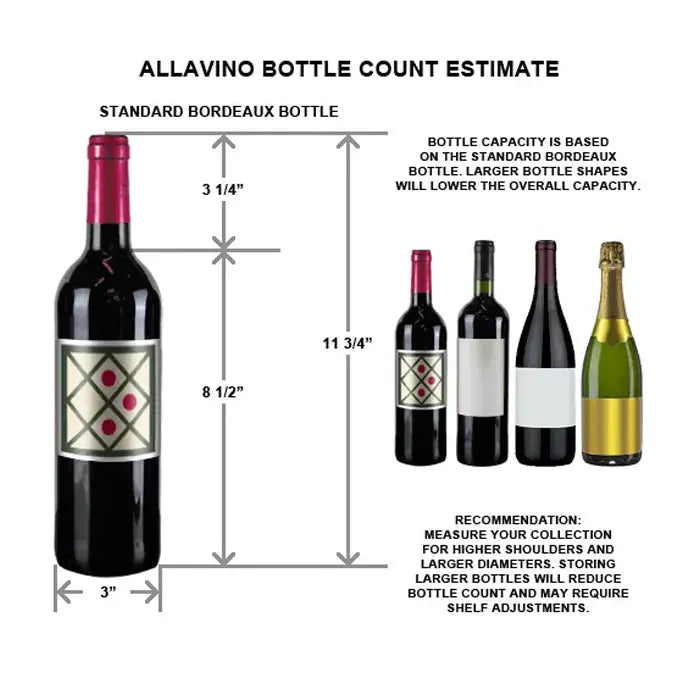 Allavino Vite Series 610 Bottle Dual Zone Side-by-Side Wine Refrigerator, Black