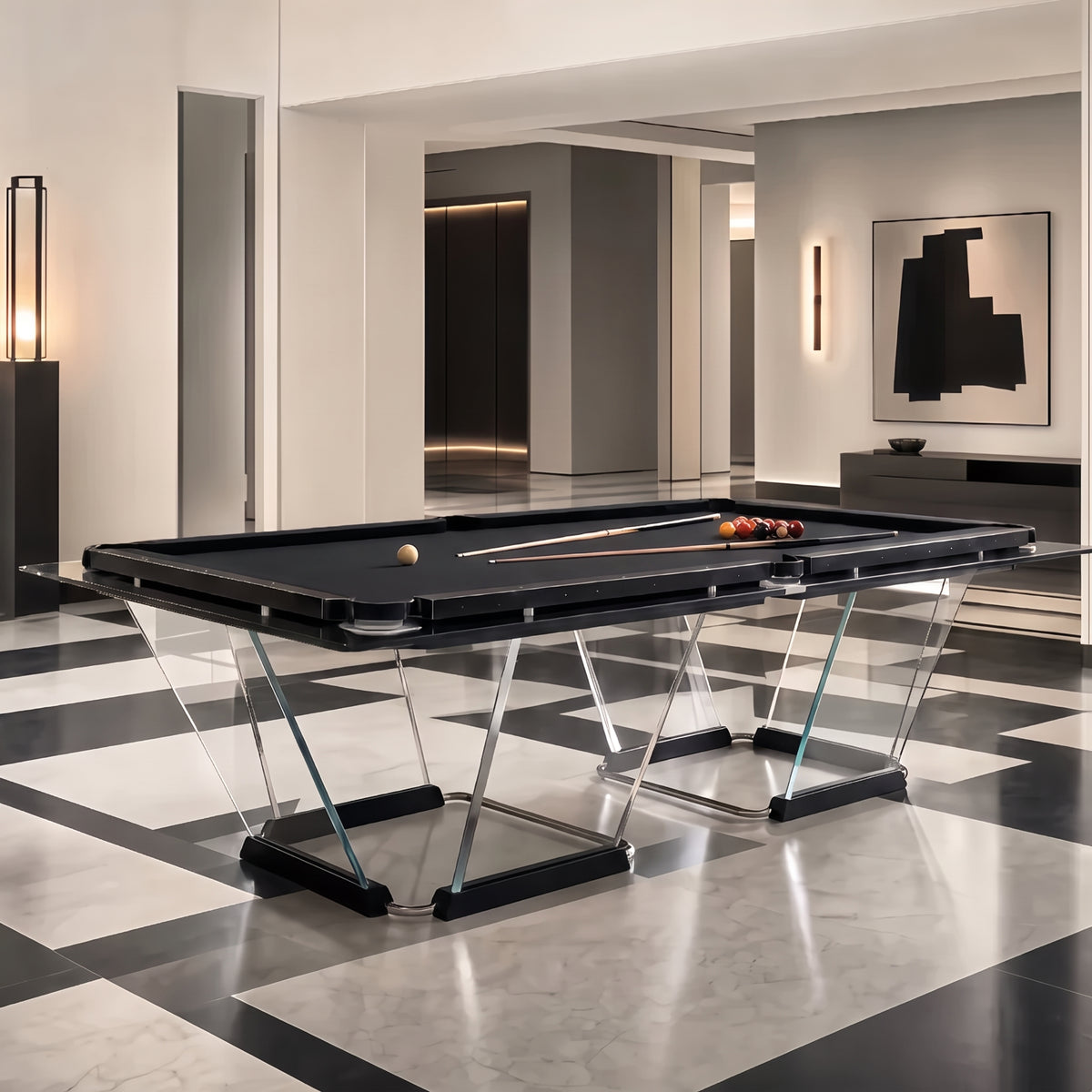 Billiards 147 Vitrella Premium Glass Pool Table